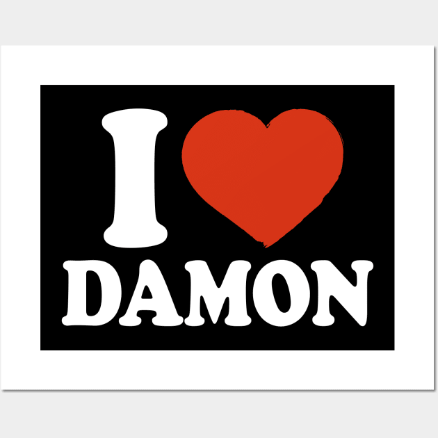 I Love Damon Wall Art by Saulene